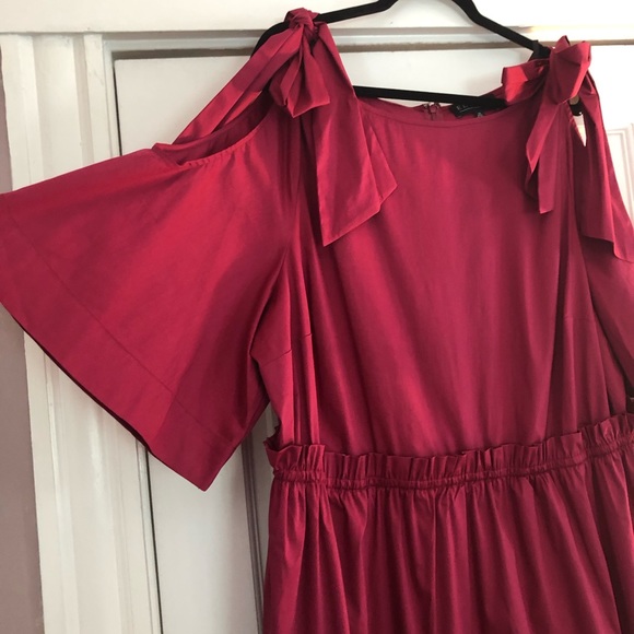 Eloquii Bow Tie Cold Shoulder Dress - Picture 5 of 9